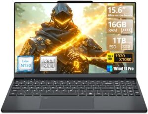 Laptop para juegos 2025, computadora portátil de 15.6 pulgadas con procesador N150