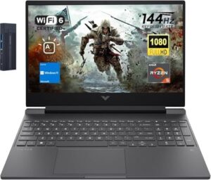HP Victus 15.6" FHD 144Hz - Portátil para juegos, AMD Ryzen 5 7535HS